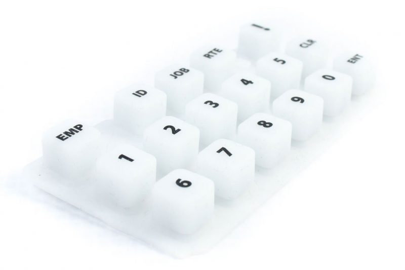 close up of silicone key pad