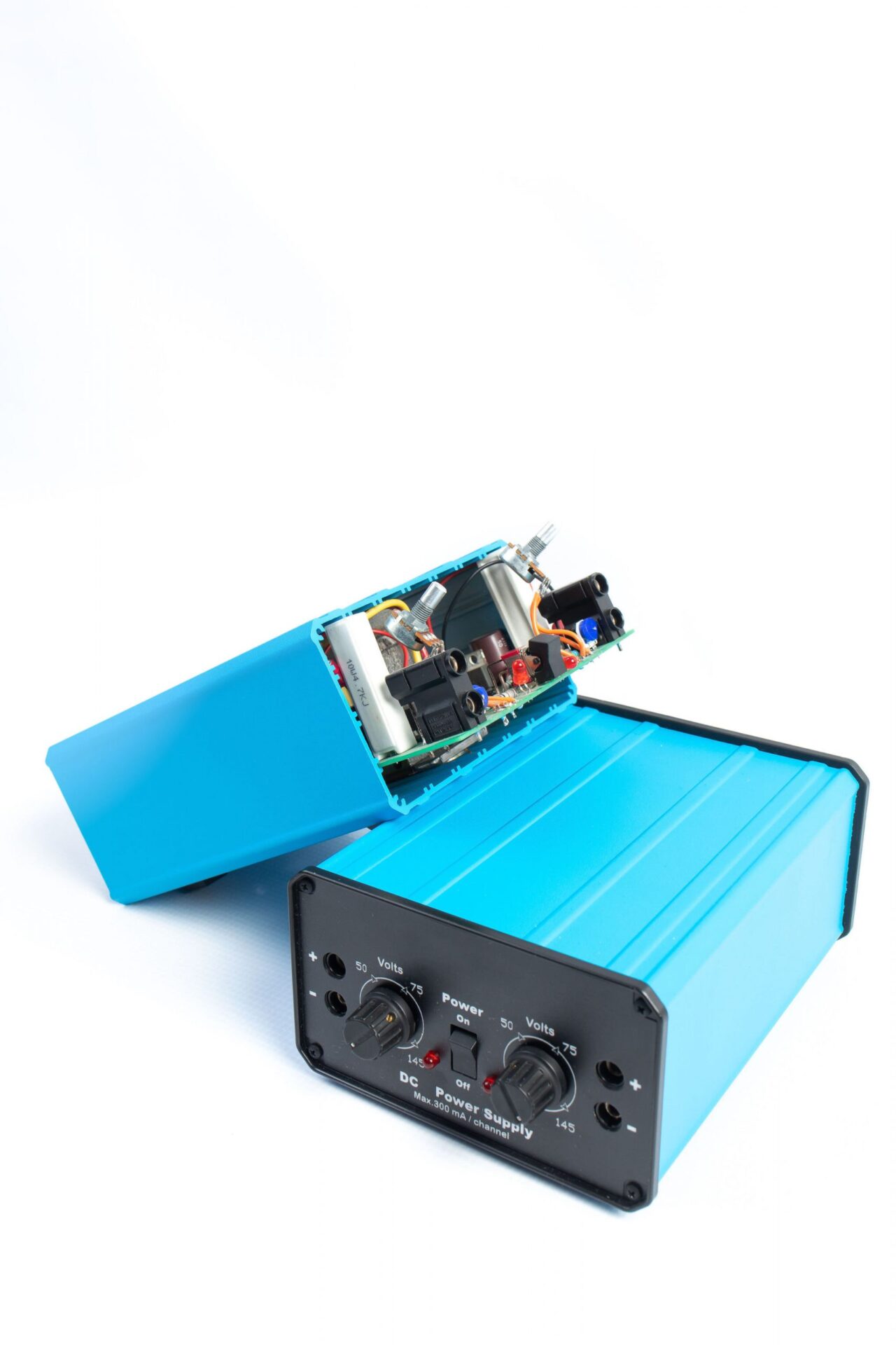 bright blue electronic box