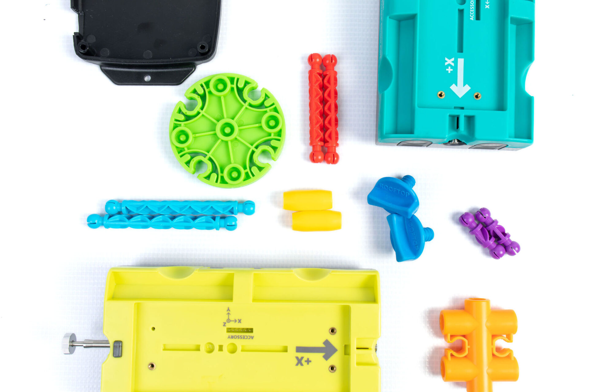 miscellaneous colorful plastic parts and pieces