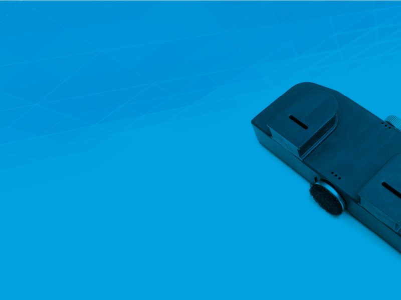 Friction brake against blue background